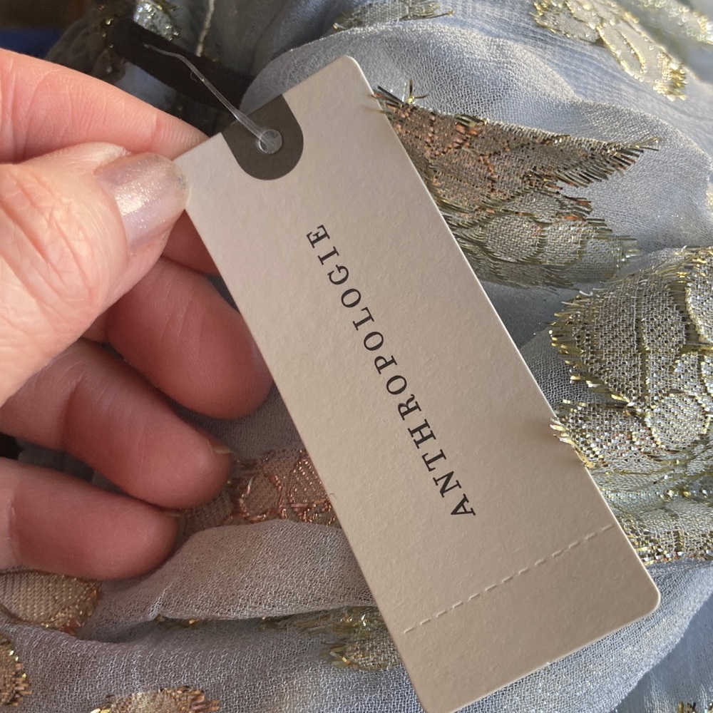 🆕 NWT by Anthropologie Deco Metallic Balloon  Pants with Gold Foil Detail - Picture 15 of 16